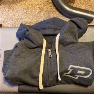 Heather Grey Purdue University Zip-Up Hoodie